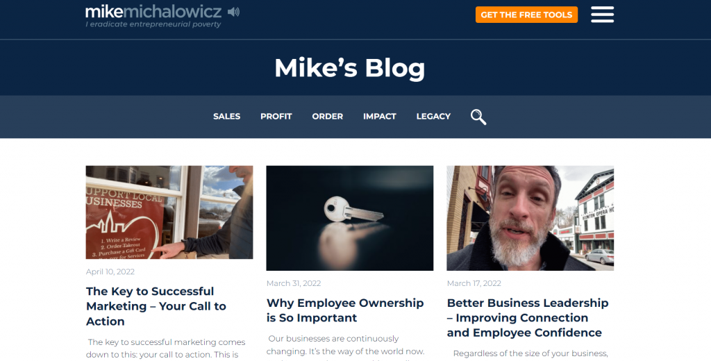 Mike Michalowicz's entrepreneurship blog that provides business development advice