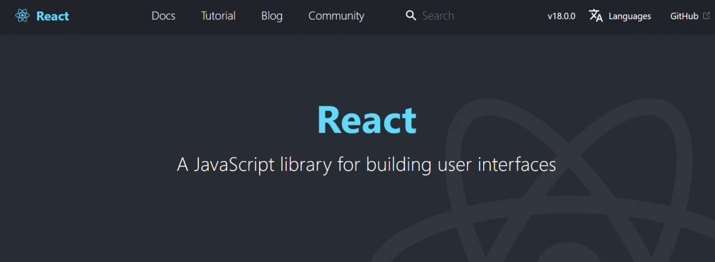 React Js homepage