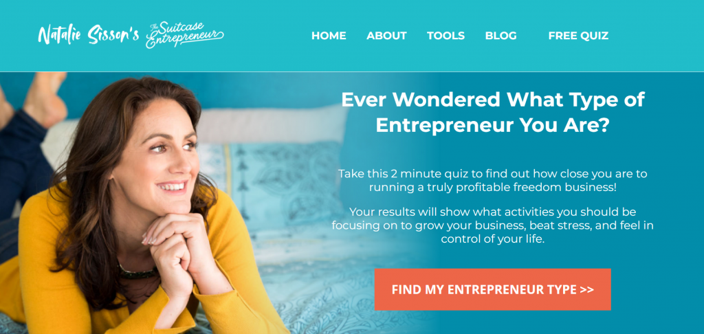 The homepage of The Suitcase Entrepreneur, an entrepreneurship blog that focuses on growing online businesses and good habits