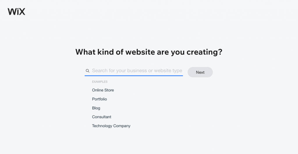 Answering the question What kind of website are you creating? when starting to build a site with WixAnswering the question What kind of website are you creating? when starting to build a site with Wix