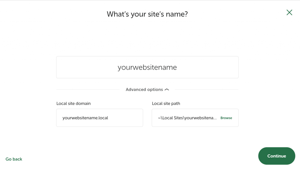 Naming your new website on Local