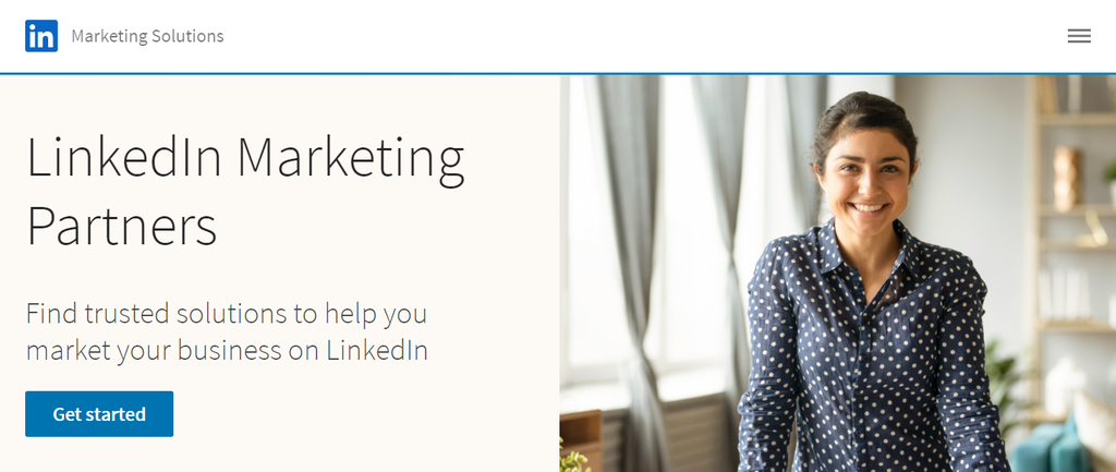 LinkedIn marketing partners website landing page
