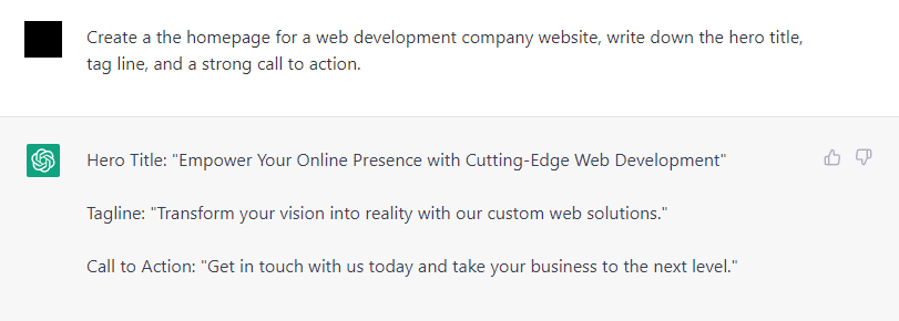 ChatGPT homepage elements recommendation