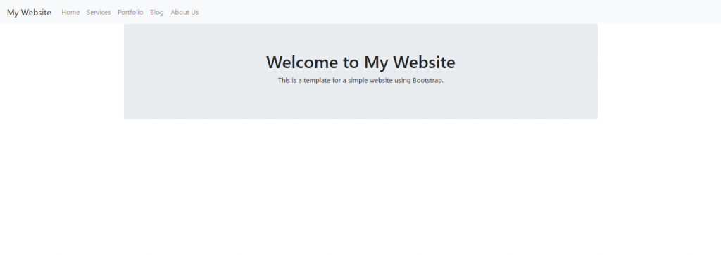 Website homepage example