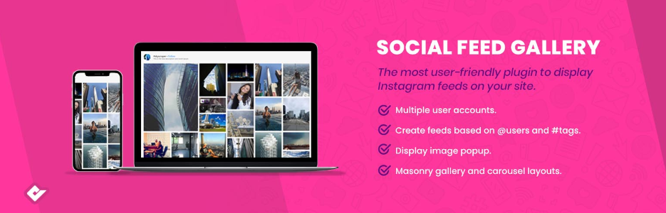 The Social Feed Gallery's banner on WordPress