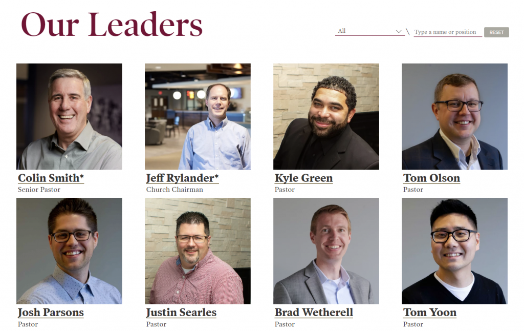 Our Leaders page on The Orchard's website