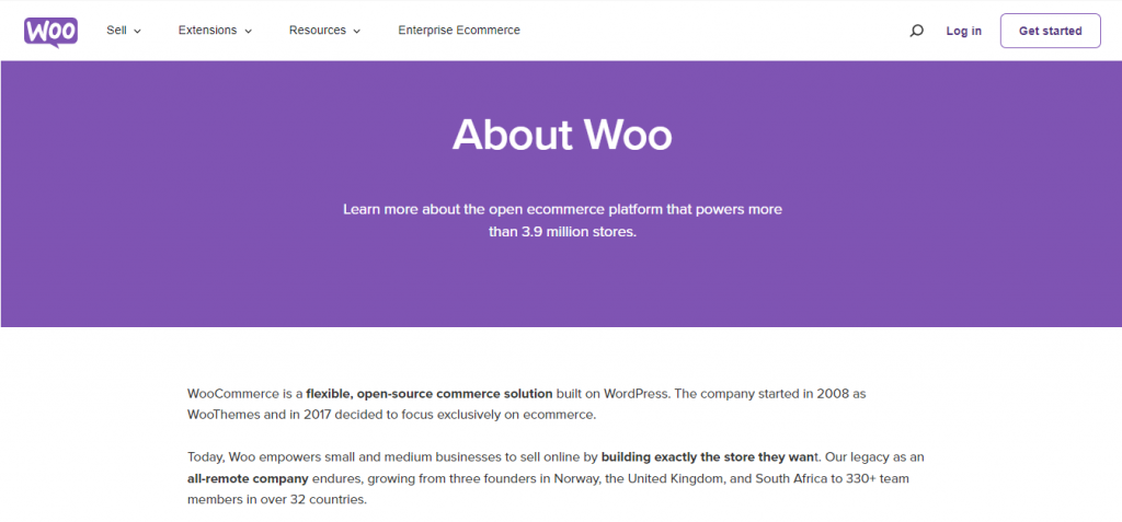 About page on the WooCommerce website