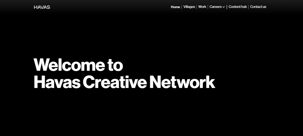 The homepage of Havas Creative agency
