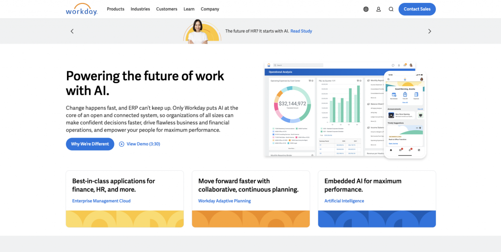 Workday AI landing page