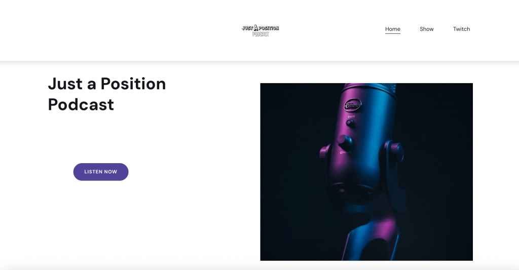 Just a Position Podcast homepage