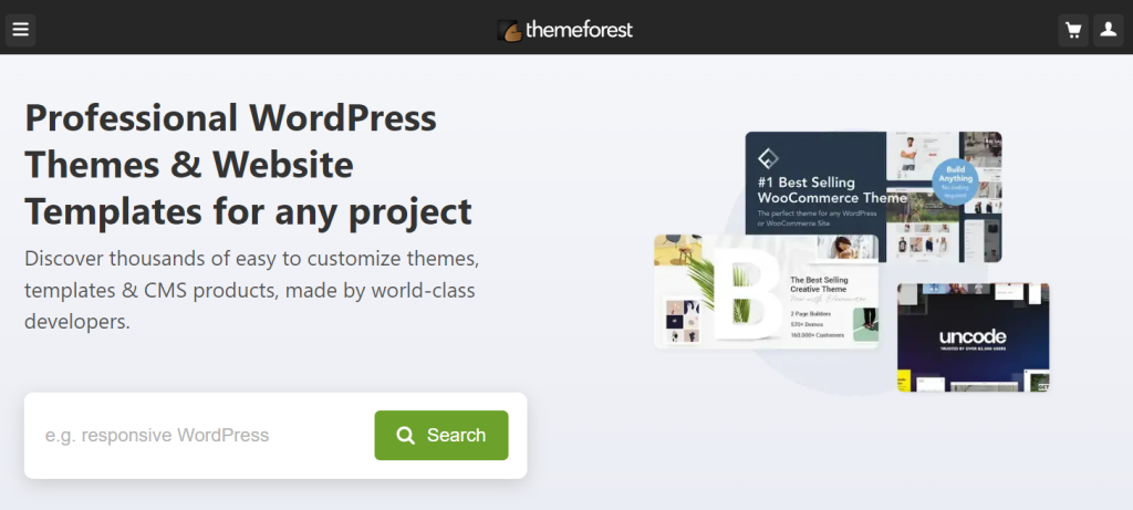 ThemeForest's homepage
