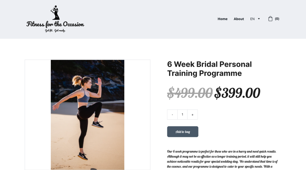 Fitness for the Occasion product page